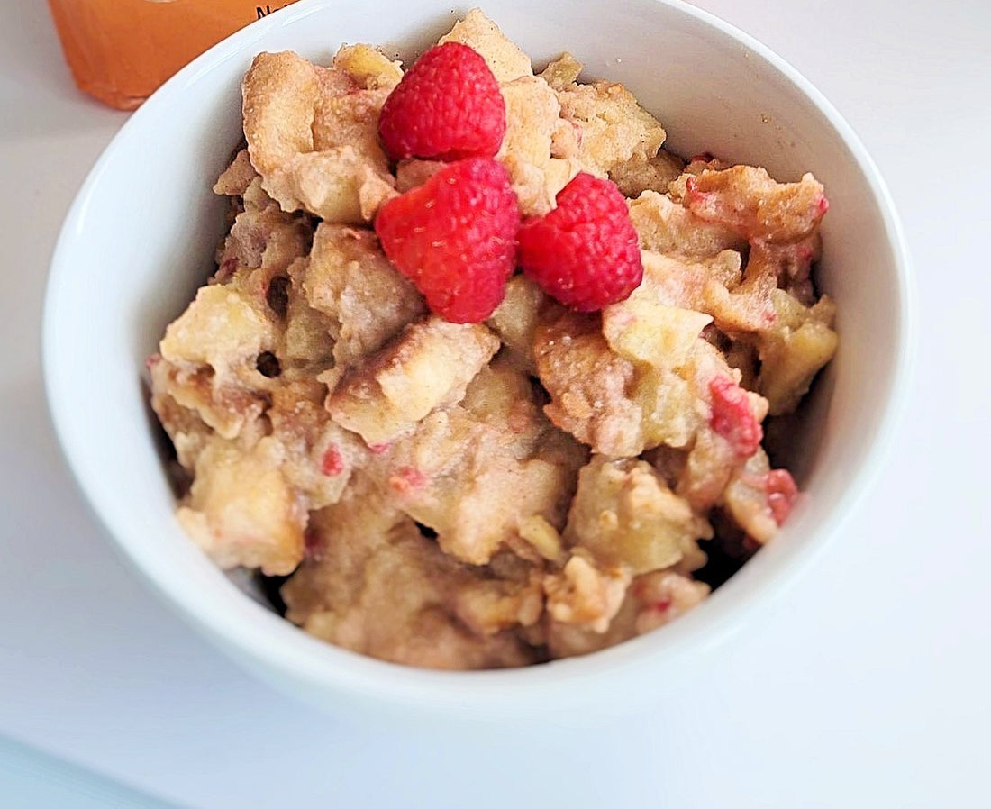 Apple Raspberry Bread Pudding