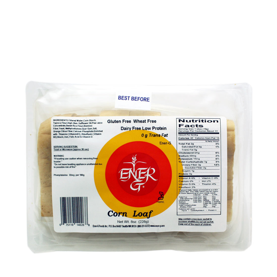 Ener-G Corn Loaf